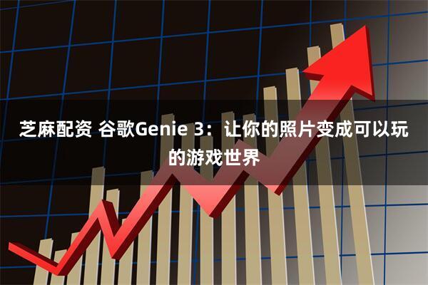 芝麻配资 谷歌Genie 3：让你的照片变成可以玩的游戏世界