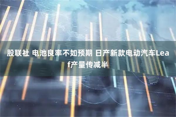 股联社 电池良率不如预期 日产新款电动汽车Leaf产量传减半
