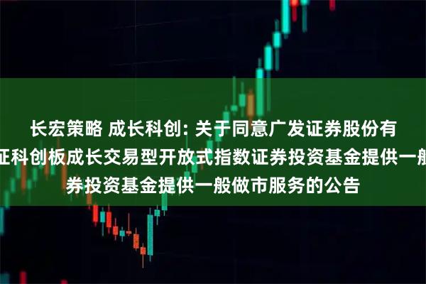 长宏策略 成长科创: 关于同意广发证券股份有限公司为南方上证科创板成长交易型开放式指数证券投资基金提供一般做市服务的公告