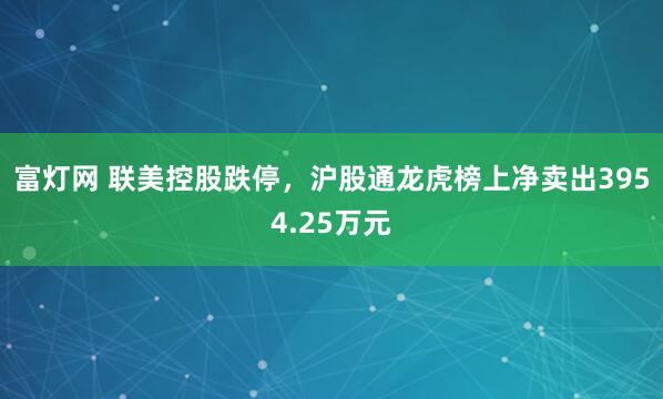 富灯网 联美控股跌停，沪股通龙虎榜上净卖出3954.25万元