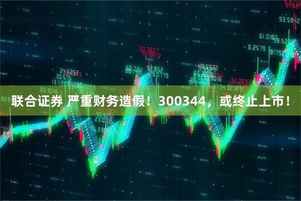 联合证券 严重财务造假！300344，或终止上市！