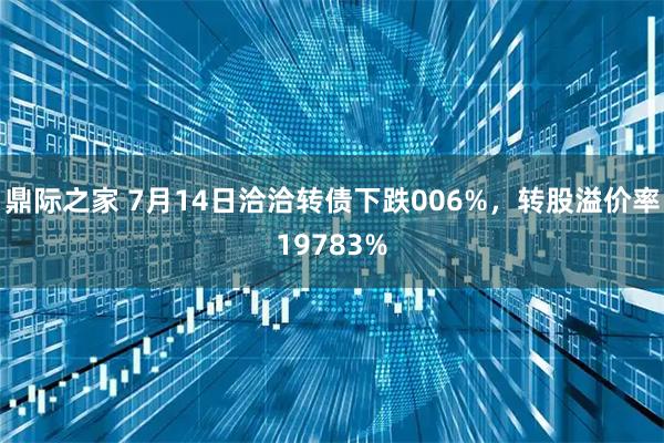 鼎际之家 7月14日洽洽转债下跌006%，转股溢价率19783%
